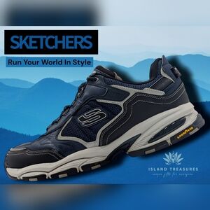 Skechers Vigor Athletic Shoe Sz 12 Navy/Black Goodyear®/ Memory Foam/Air-Cooled